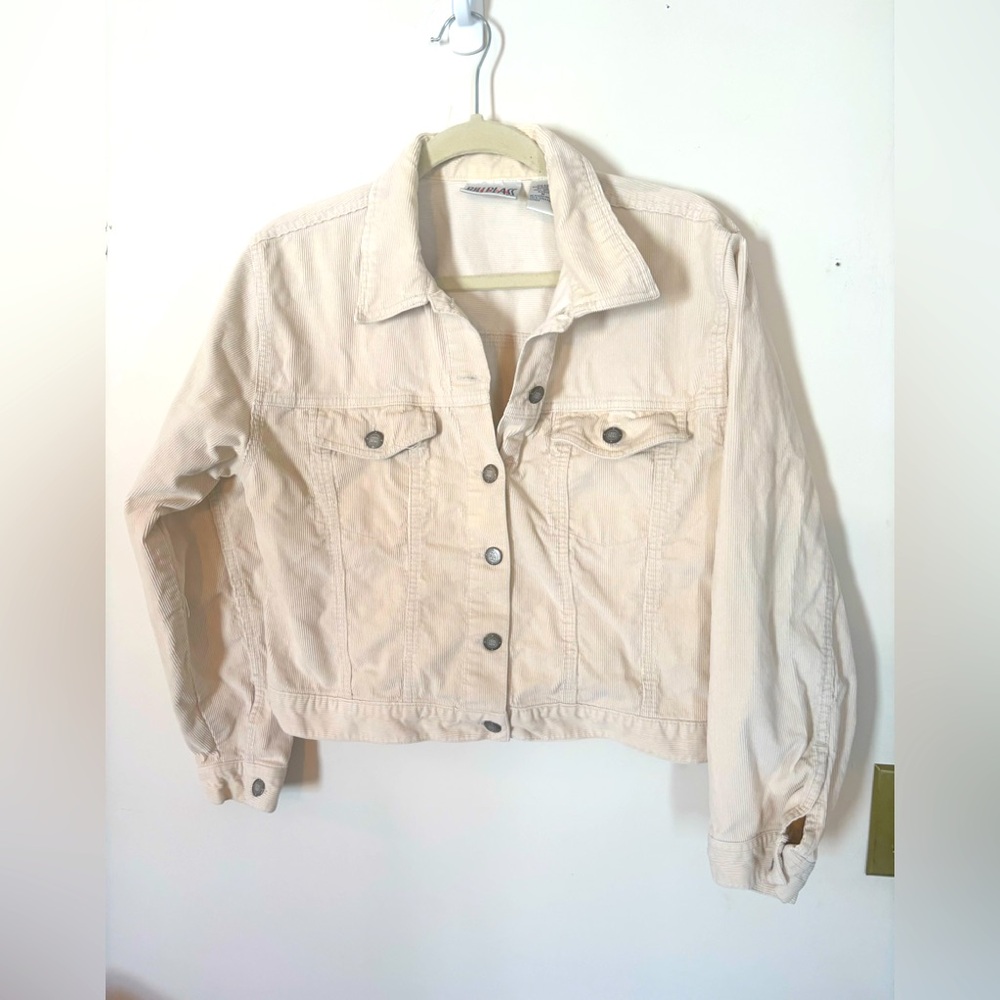 Bill Blass vintage Y2K Women's Cream Denim Jacket